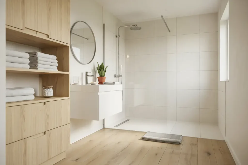 badrumsrenovering med platsbyggd f rvaring i midsommarkransen